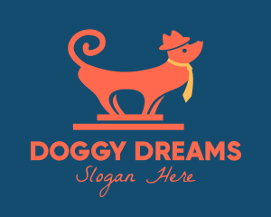 Hat Necktie Dog logo design