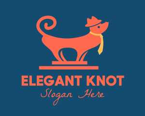 Hat Necktie Dog logo