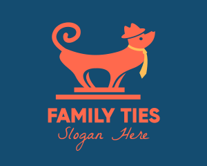 Hat Necktie Dog logo design