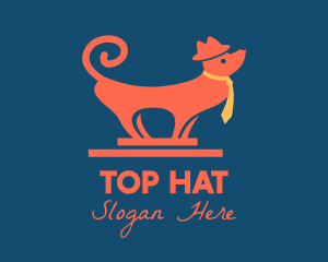 Hat Necktie Dog logo design