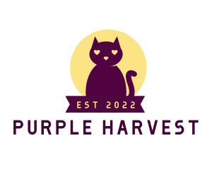 Cute Purple Cat logo design