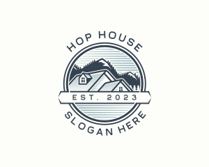 Residential House Roofing logo design