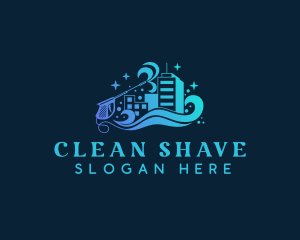 Clean Building Pressure Washer logo design