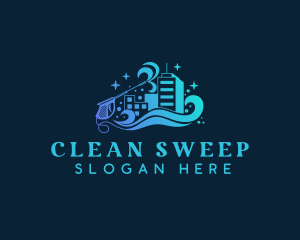 Clean Building Pressure Washer logo design