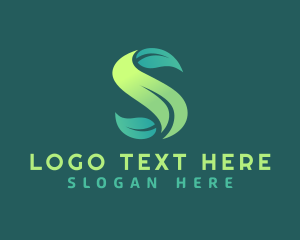 Organic Leaf Letter S logo