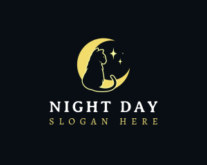 Night Cat Moon logo design