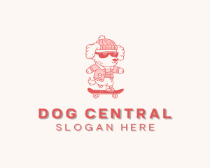 Dog Sunglasses Skateboard logo design