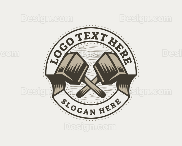 Wooden Mallet Carpentry Logo