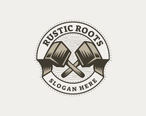 Wooden Mallet Carpentry logo design