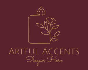 Floral Candle  Decor  logo design