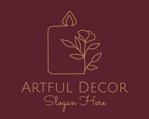 Floral Candle  Decor  logo design