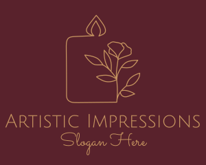 Floral Candle  Decor  logo design