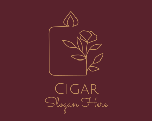 Floral Candle  Decor  logo design