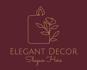 Floral Candle  Decor  logo design