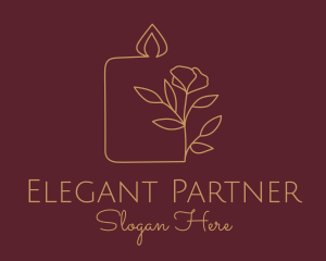 Floral Candle  Decor  logo design