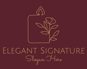 Floral Candle  Decor  logo design