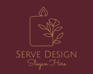 Floral Candle  Decor  logo design