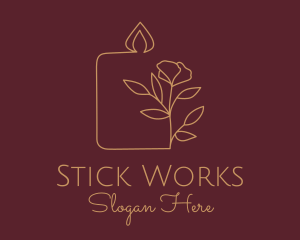 Floral Candle  Decor  logo design