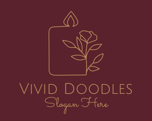 Floral Candle  Decor  logo design