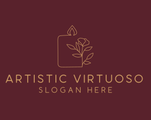 Floral Candle  Decor  logo design