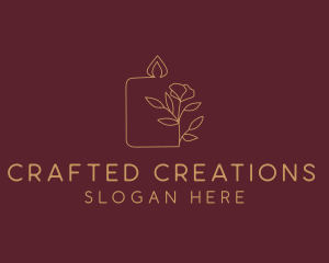 Floral Candle  Decor  logo design