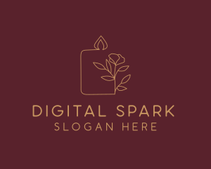 Floral Candle  Decor  logo design