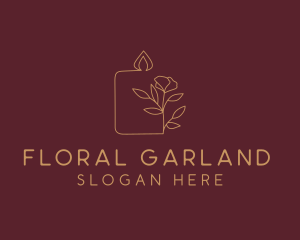 Floral Candle  Decor  logo design