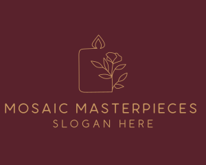 Floral Candle  Decor  logo design