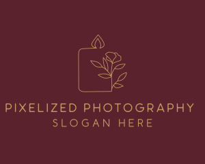 Floral Candle  Decor  logo design