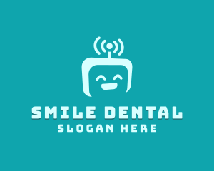 Robot Tech Smile logo design