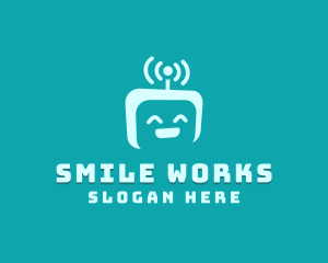 Robot Tech Smile logo design