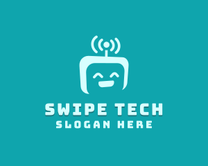 Robot Tech Smile logo design