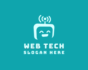 Robot Tech Smile logo design