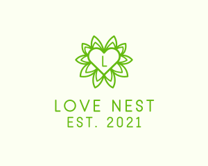 Nature Flower Heart logo design