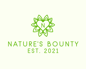 Nature Flower Heart logo design