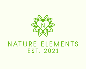 Nature Flower Heart logo design