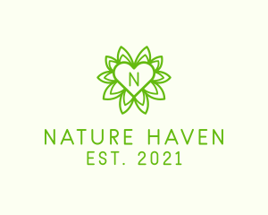 Nature Flower Heart logo design