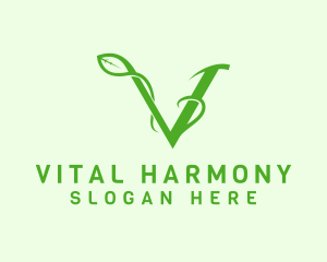 Natural Vine Letter V logo design