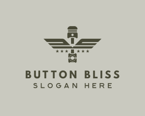 Wings Piston Engine Mechanic logo design