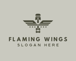 Wings Piston Engine Mechanic logo