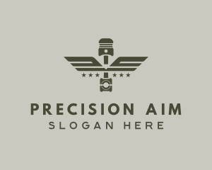 Wings Piston Engine Mechanic logo design