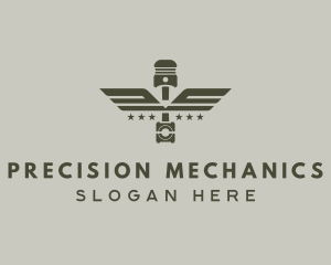 Wings Piston Engine Mechanic logo