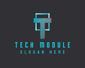 Tech Digital Letter logo design