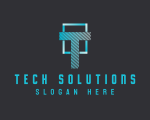 Tech Digital Letter logo design