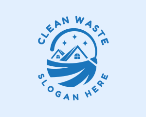 Home Cleaning Broom logo design