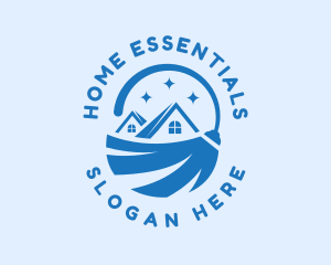 Home Cleaning Broom logo design