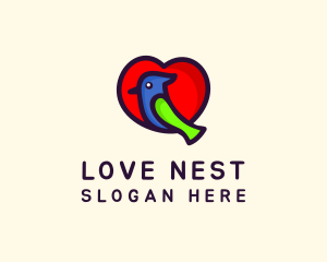 Lovely Heart Bird logo design