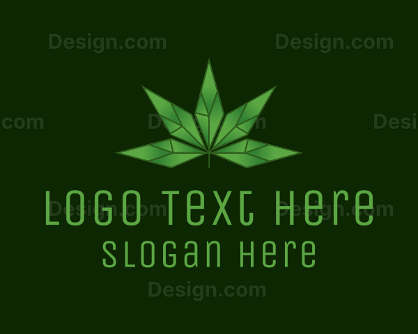 Crystal Marijuana Leaf Logo