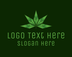 Crystal Marijuana Leaf   logo