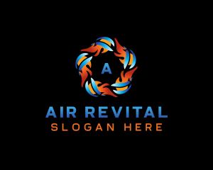 HVAC Heating Cooling logo design